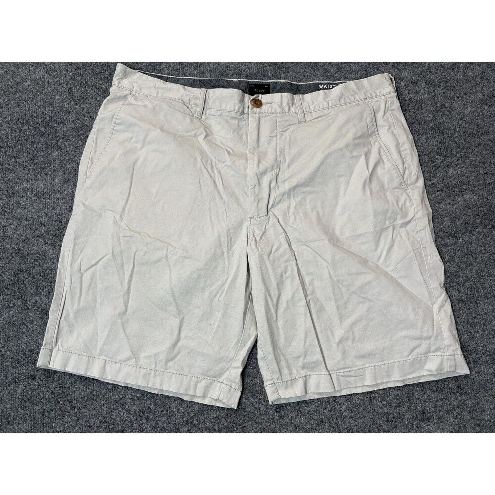 J.CREW Chino Shorts Mens 36 Beige Classic Fit Flat Front 9" Inseam Cotton Casual